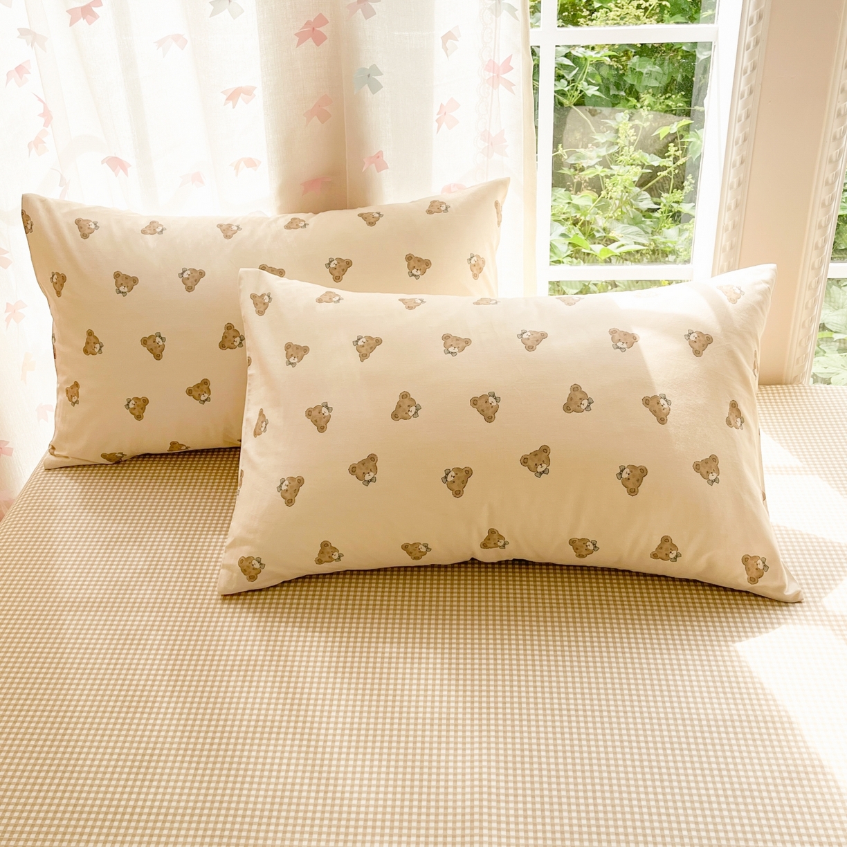 91家纺网 家纺一手货源 找家纺 柠馨 2025新款全棉印花四件套安凡妮系列 小熊行星