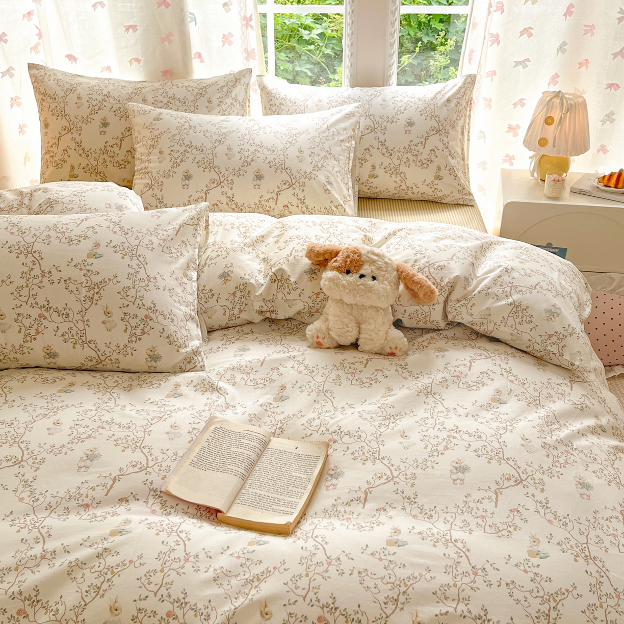 91家纺网 家纺一手货源 找家纺 柠馨 2025新款全棉印花四件套安凡妮系列 逸尘