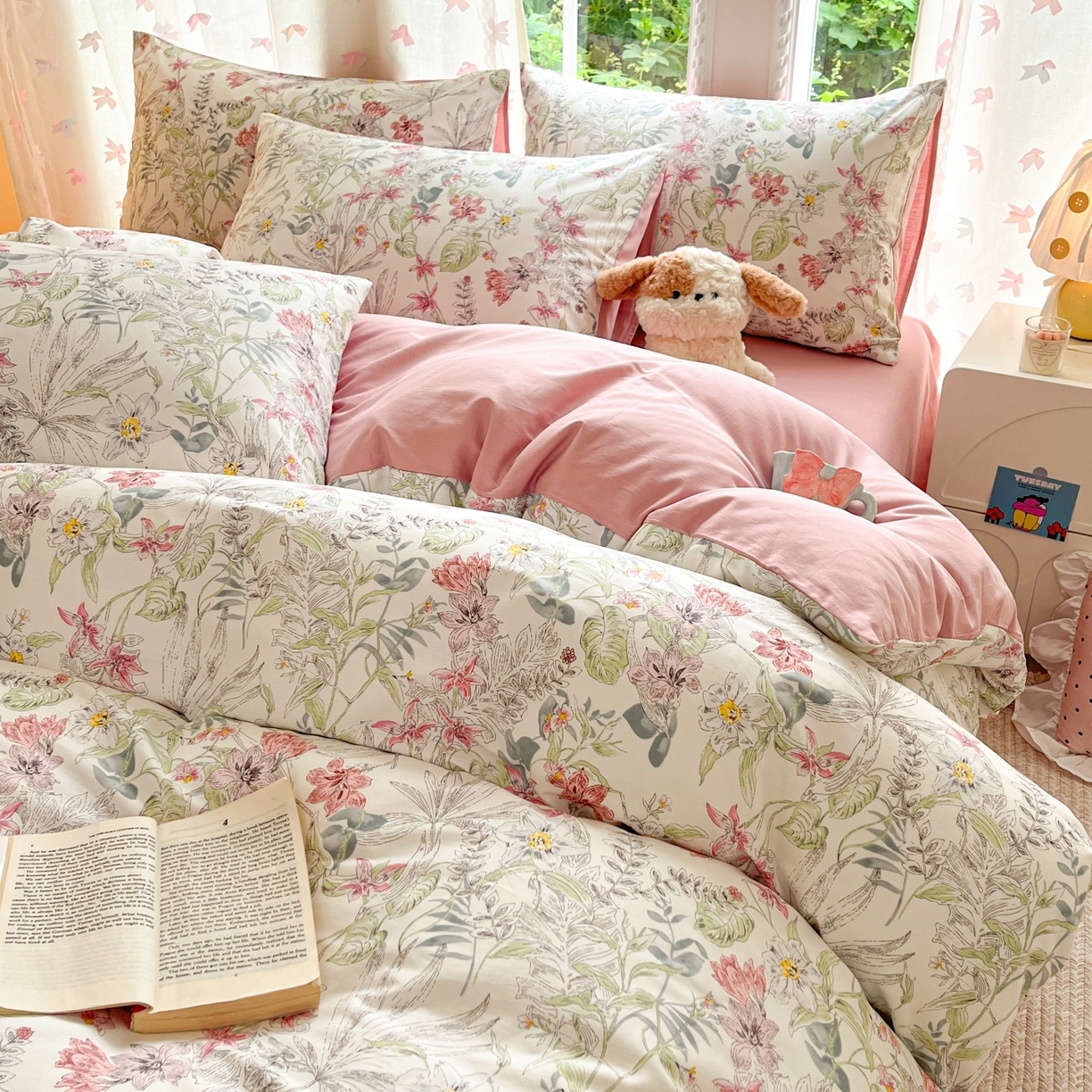 91家纺网 家纺一手货源 找家纺 柠馨 2025新款全棉印花四件套安凡妮系列 北沐