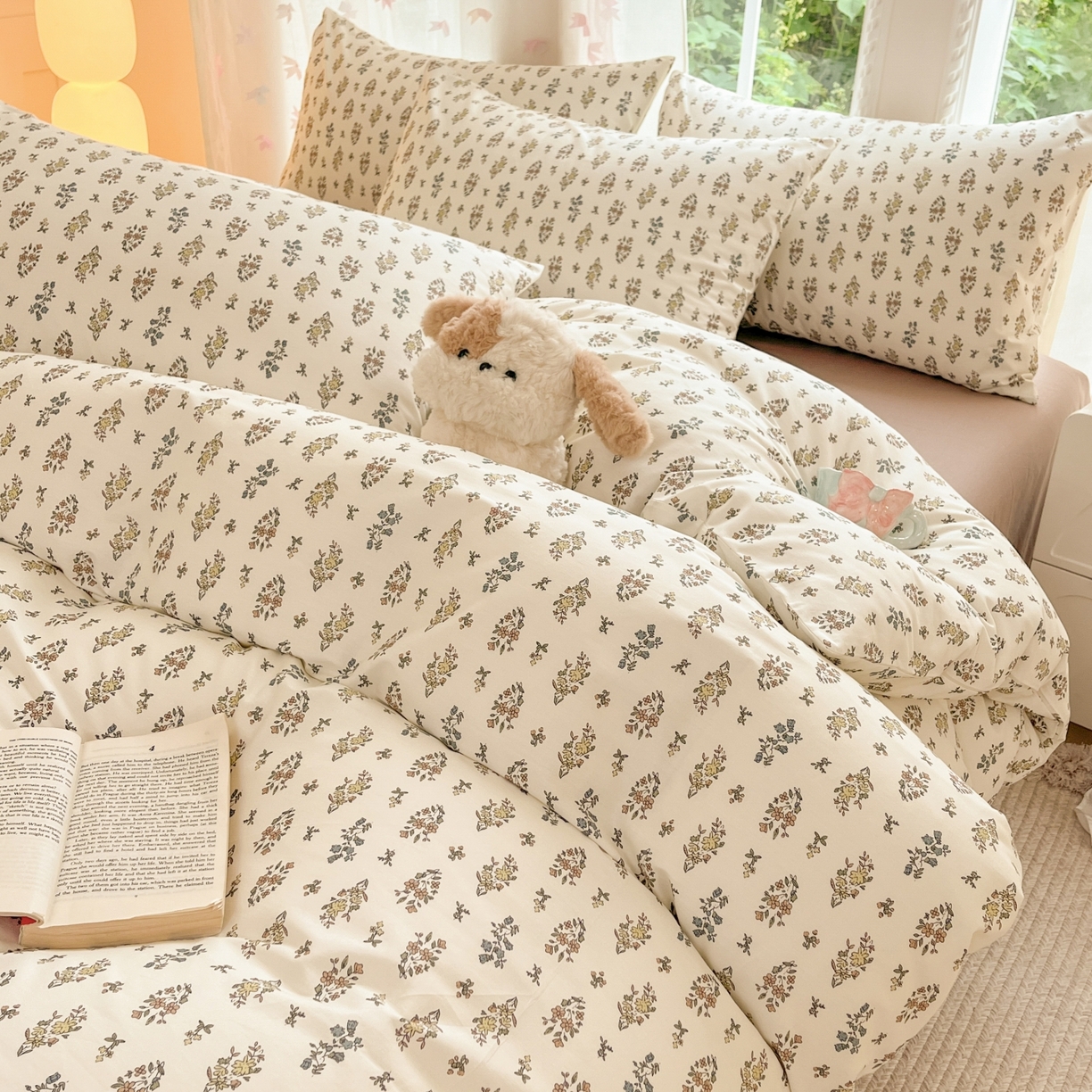 91家纺网 家纺一手货源 找家纺 柠馨 2025新款全棉印花四件套安凡妮系列 凝慕