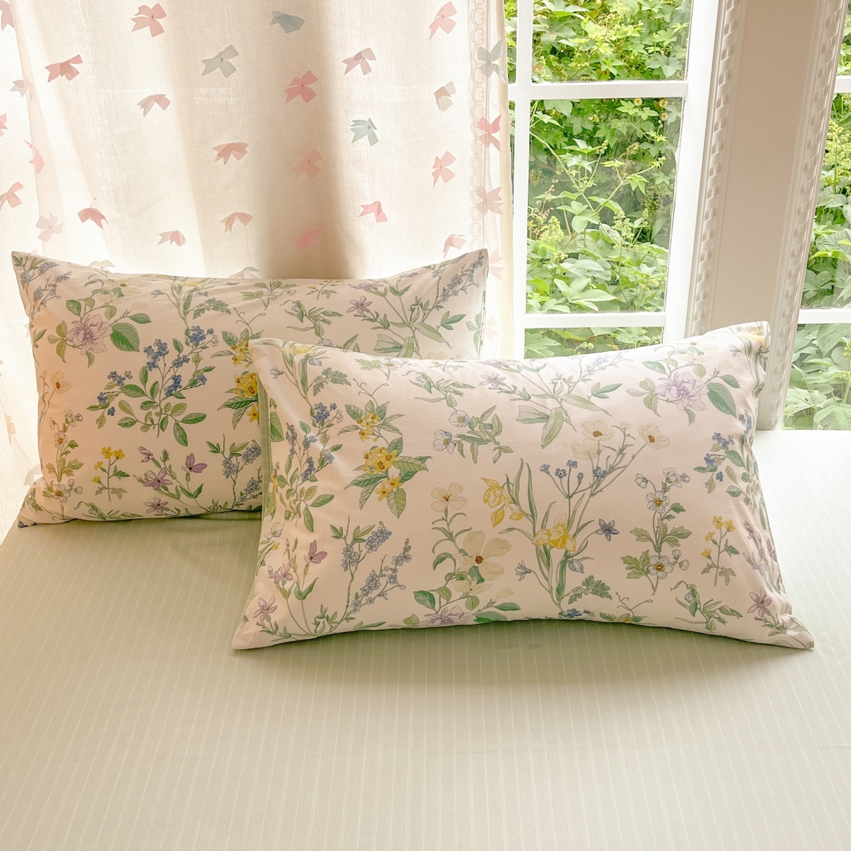 91家纺网 家纺一手货源 找家纺 柠馨 2025新款全棉印花四件套安凡妮系列 素笺