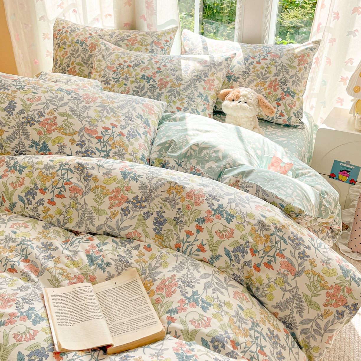 91家纺网 家纺一手货源 找家纺 柠馨 2025新款全棉印花四件套安凡妮系列 昭黎