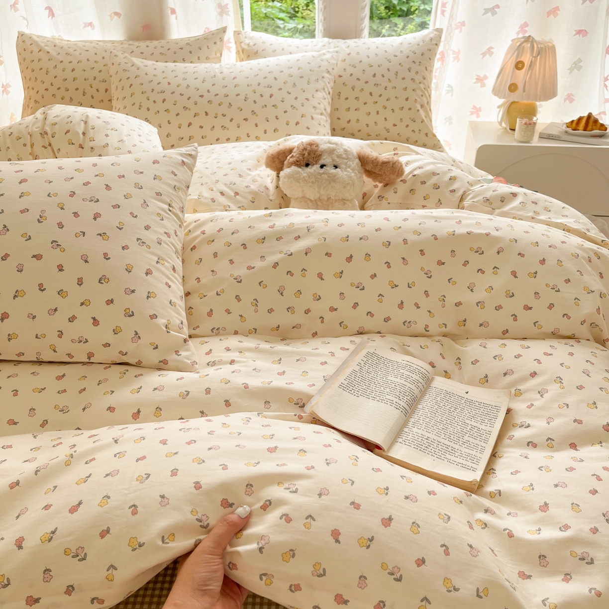 91家纺网 家纺一手货源 找家纺 柠馨 2025新款全棉印花四件套安凡妮系列 绮梦