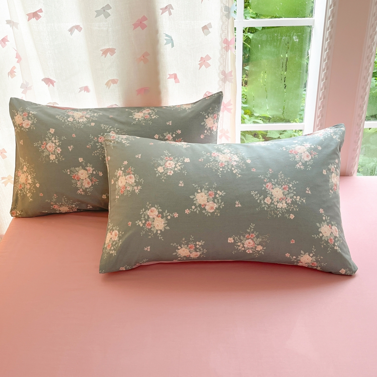 91家纺网 家纺一手货源 找家纺 柠馨 2025新款全棉印花四件套安凡妮系列 墨影