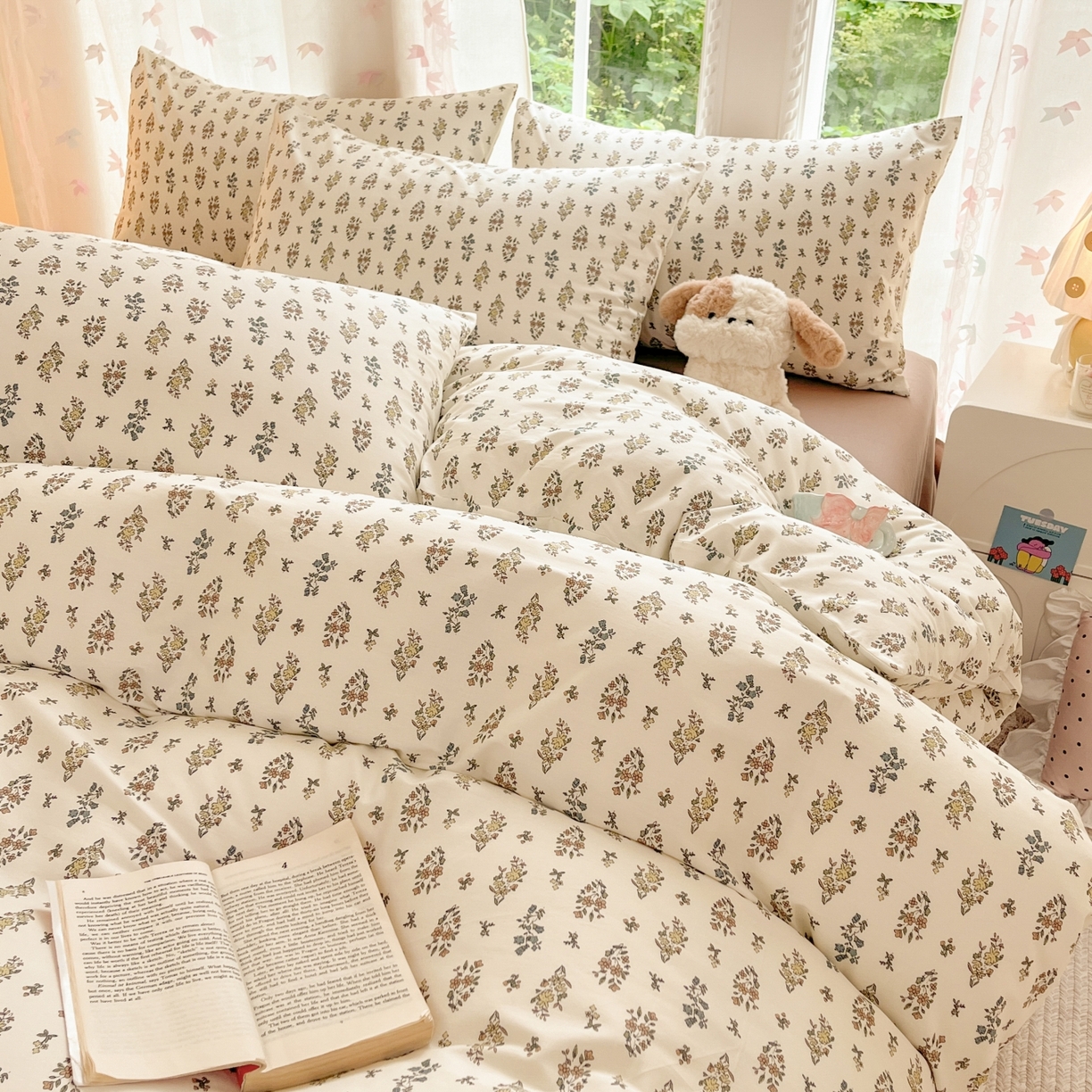 91家纺网 家纺一手货源 找家纺 柠馨 2025新款全棉印花四件套安凡妮系列 凝慕