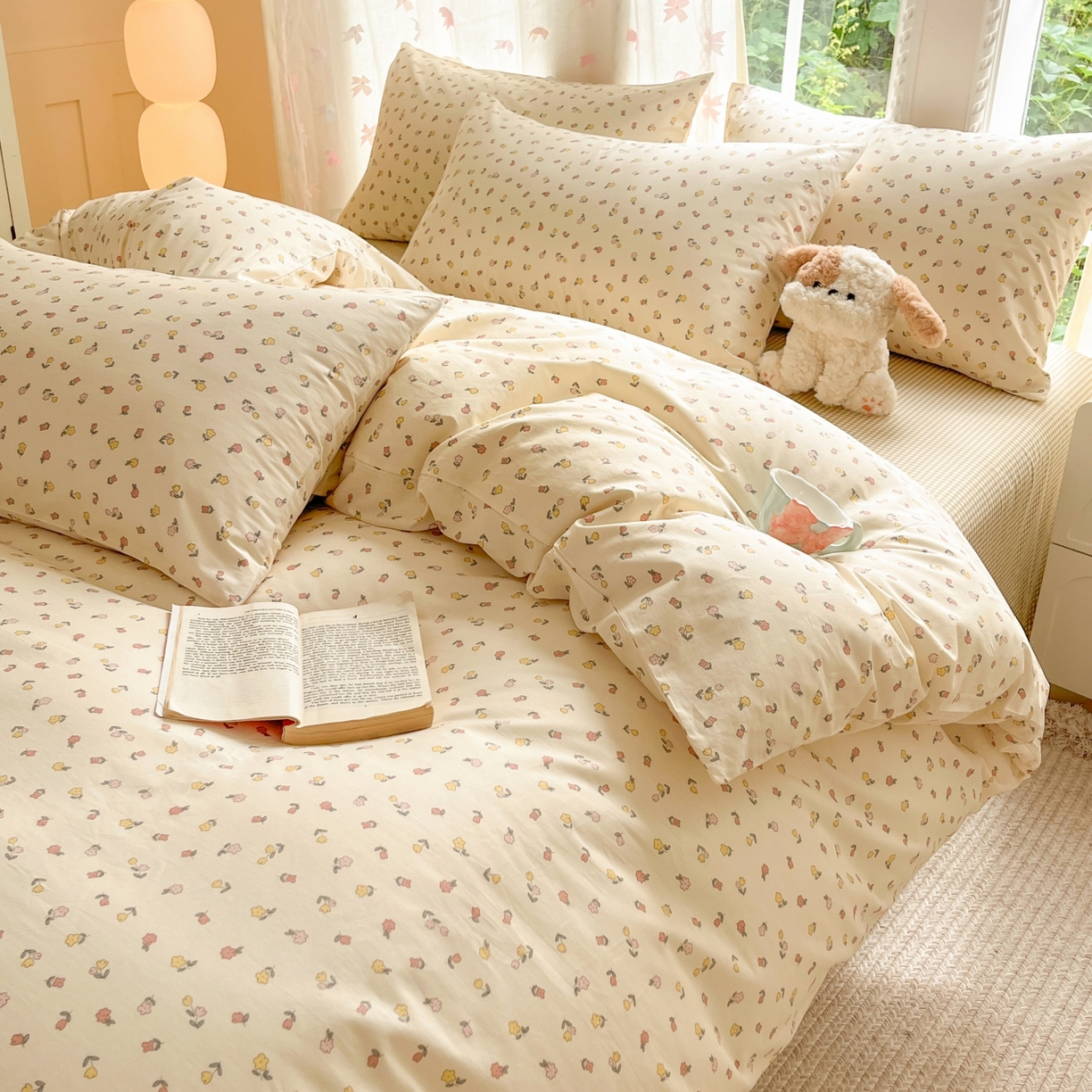 91家纺网 家纺一手货源 找家纺 柠馨 2025新款全棉印花四件套安凡妮系列 绮梦