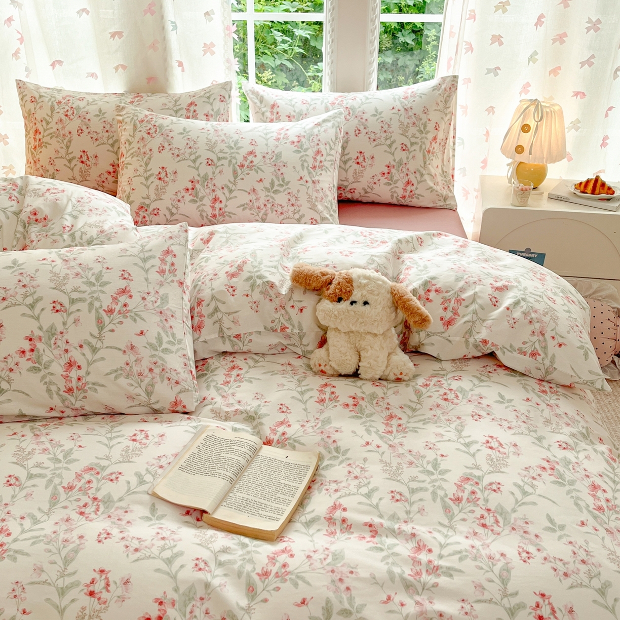 91家纺网 家纺一手货源 找家纺 柠馨 2025新款全棉印花四件套安凡妮系列 舒屿