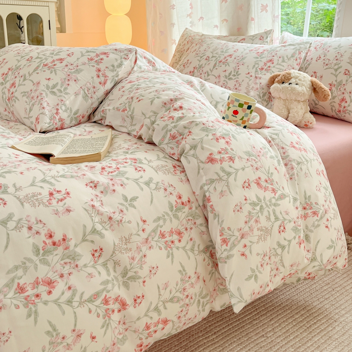 91家纺网 家纺一手货源 找家纺 柠馨 2025新款全棉印花四件套安凡妮系列 舒屿