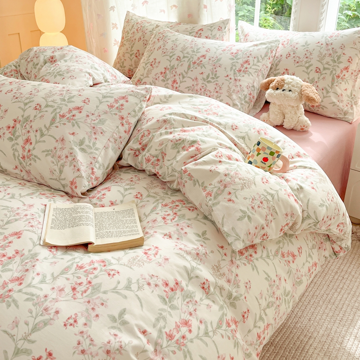 91家纺网 家纺一手货源 找家纺 柠馨 2025新款全棉印花四件套安凡妮系列 舒屿