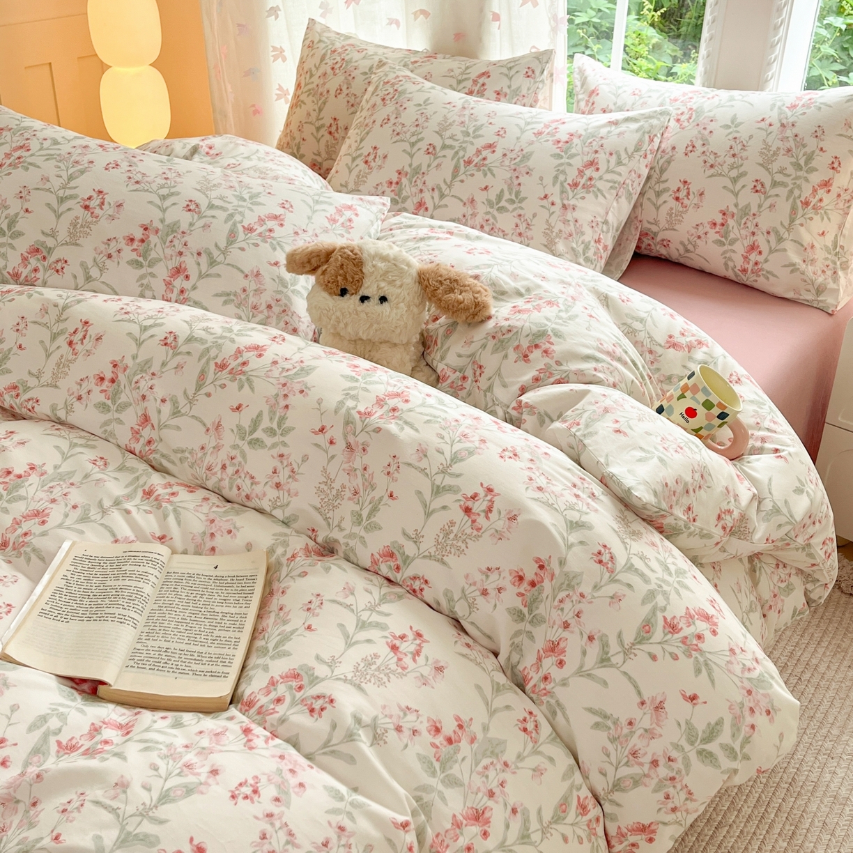 91家纺网 家纺一手货源 找家纺 柠馨 2025新款全棉印花四件套安凡妮系列 舒屿