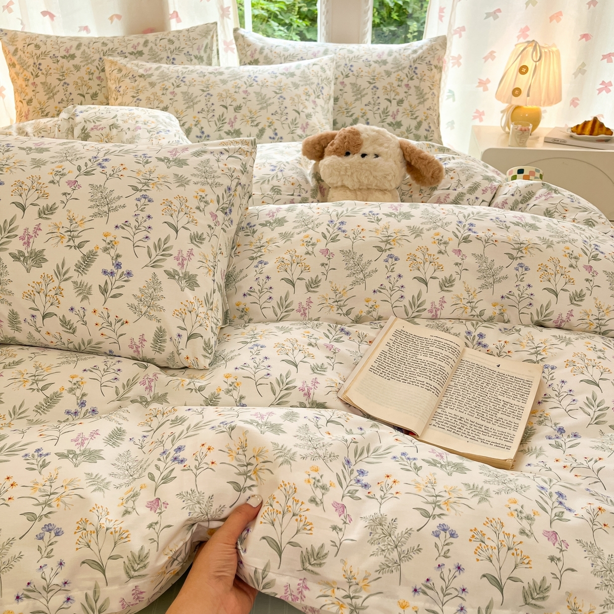 91家纺网 家纺一手货源 找家纺 柠馨 2025新款全棉印花四件套安凡妮系列 昔瑾