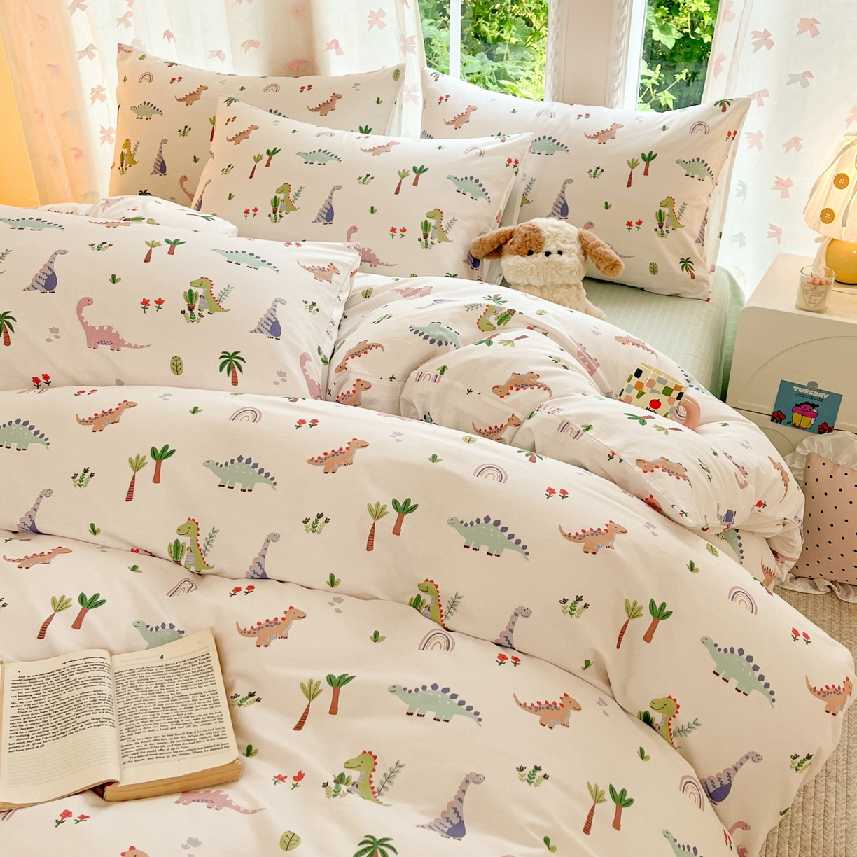 91家纺网 家纺一手货源 找家纺 柠馨 2025新款全棉印花四件套安凡妮系列 小萌龙