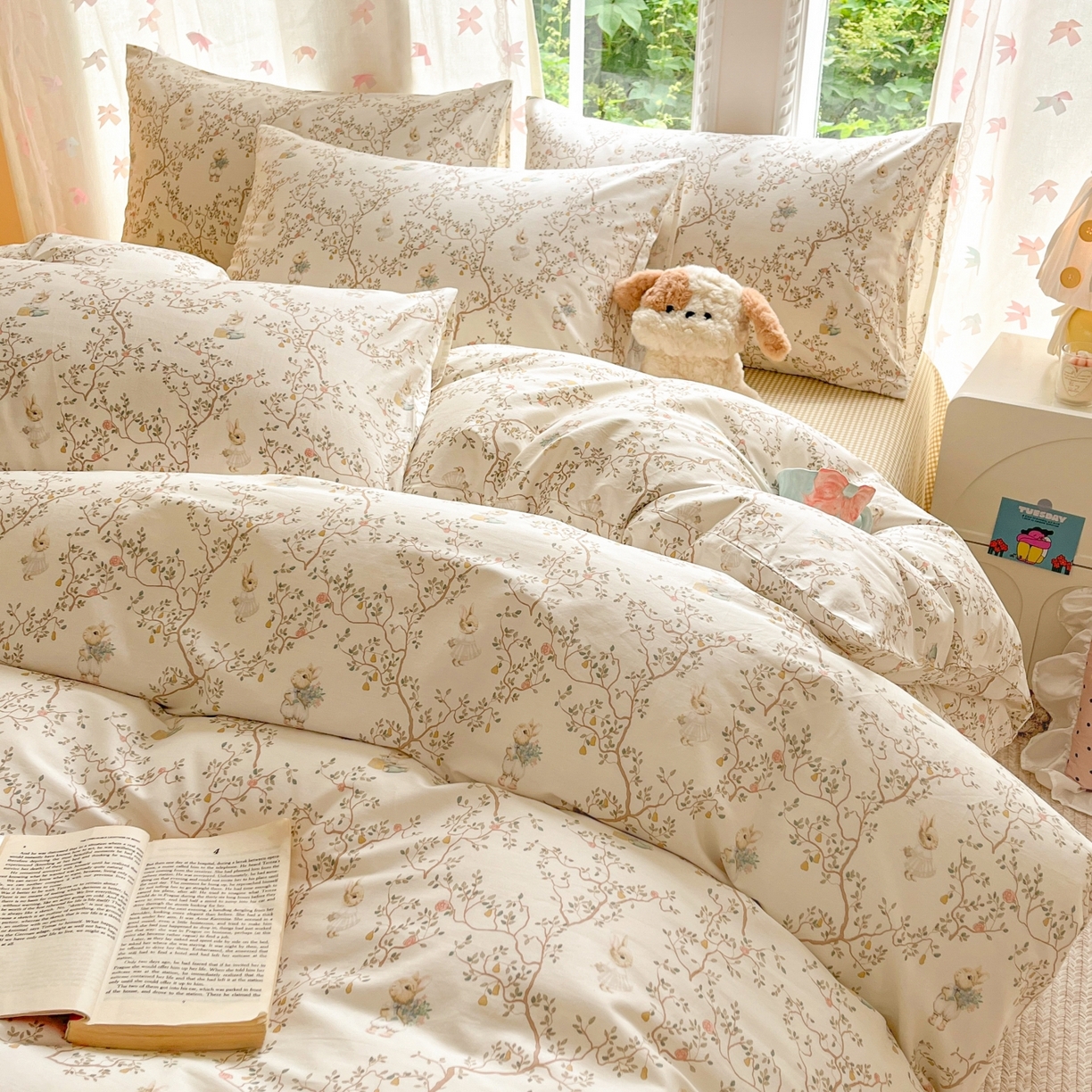 91家纺网 家纺一手货源 找家纺 柠馨 2025新款全棉印花四件套安凡妮系列 逸尘