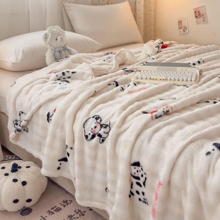 91家纺网 家纺一手货源 找家纺 （总）爱彼家纺 2025秋冬新款泡泡绒印花毛毯毯子多功能盖毯-系列二