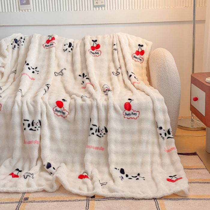 91家纺网 家纺一手货源 找家纺 （总）爱彼家纺 2025秋冬新款泡泡绒印花毛毯毯子多功能盖毯-系列二