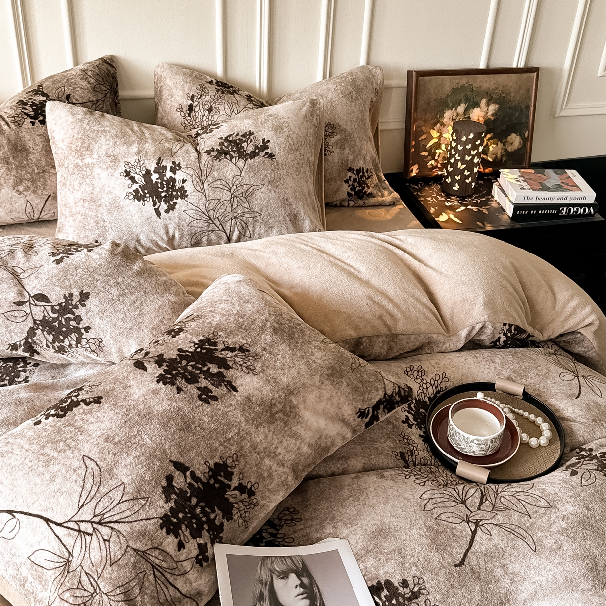 91家纺网 家纺一手货源 找家纺 （总）卡罗兰 2025新款200克牛奶绒小清新印花四件套