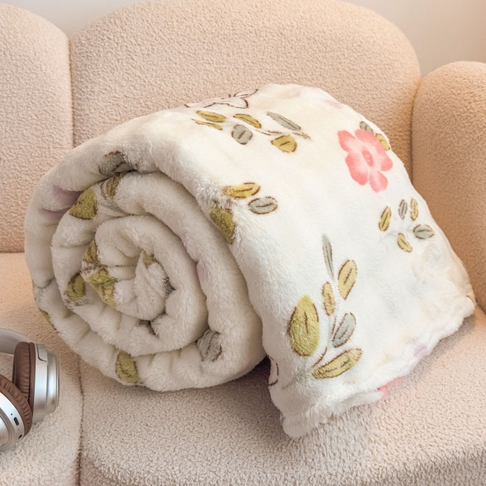 91家纺网 家纺一手货源 找家纺 爱彼家纺 2025秋冬新款泡泡绒印花毛毯毯子多功能盖毯-系列二 青青小免