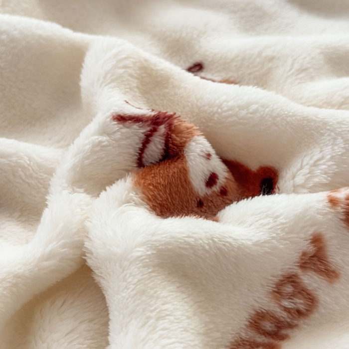 91家纺网 家纺一手货源 找家纺 爱彼家纺 2025秋冬新款泡泡绒印花毛毯毯子多功能盖毯-系列二 樱桃小熊