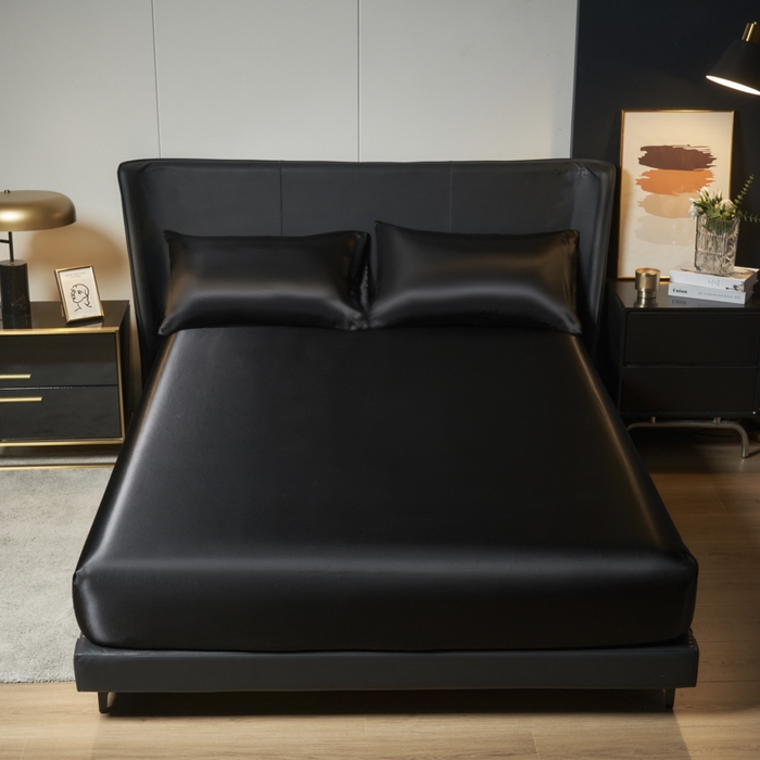 91家纺网 家纺一手货源 找家纺 （总）柏钧家纺 2025新款轻奢款跨境外贸可定制色丁床笠不防水款  全尺寸多规格