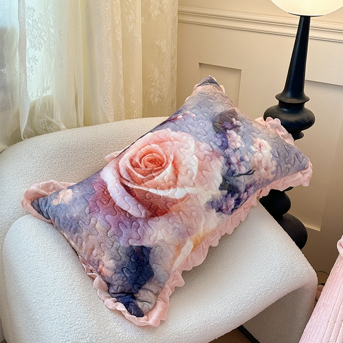 91家纺网 家纺一手货源 找家纺 （总）雅眠居 2025直播爆款5D大版数码印花牛奶绒床盖四件套宝宝绒床裙