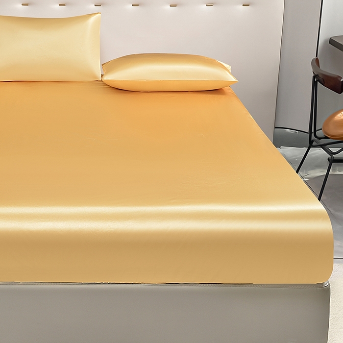 91家纺网 家纺一手货源 找家纺 柏钧家纺 2025新款轻奢款跨境外贸可定制色丁床笠不防水款  全尺寸多规格 驼