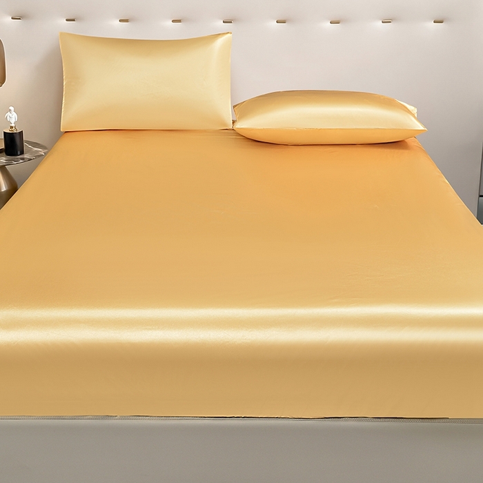 91家纺网 家纺一手货源 找家纺 柏钧家纺 2025新款轻奢款跨境外贸可定制色丁床笠不防水款  全尺寸多规格 驼