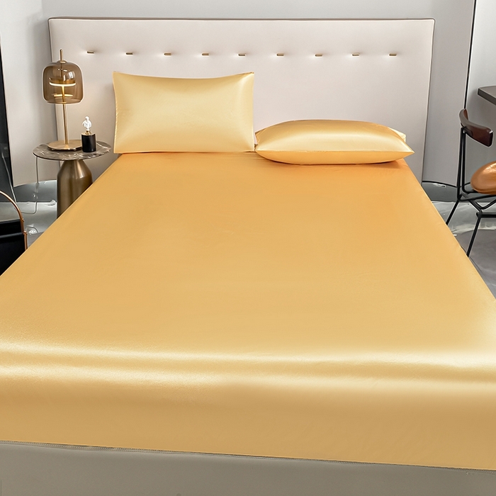 91家纺网 家纺一手货源 找家纺 柏钧家纺 2025新款轻奢款跨境外贸可定制色丁床笠不防水款  全尺寸多规格 驼