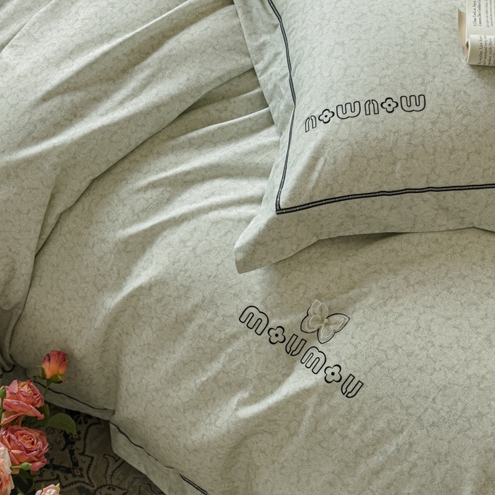 91家纺网 家纺一手货源 找家纺 舒慕家纺 2025新款长绒棉磨毛全棉磨毛四件套 梦蝶-绿