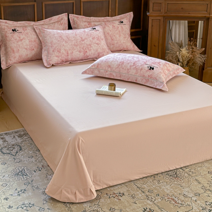 91家纺网 家纺一手货源 找家纺 舒慕家纺 2025新款长绒棉磨毛全棉磨毛四件套 熊猫-粉