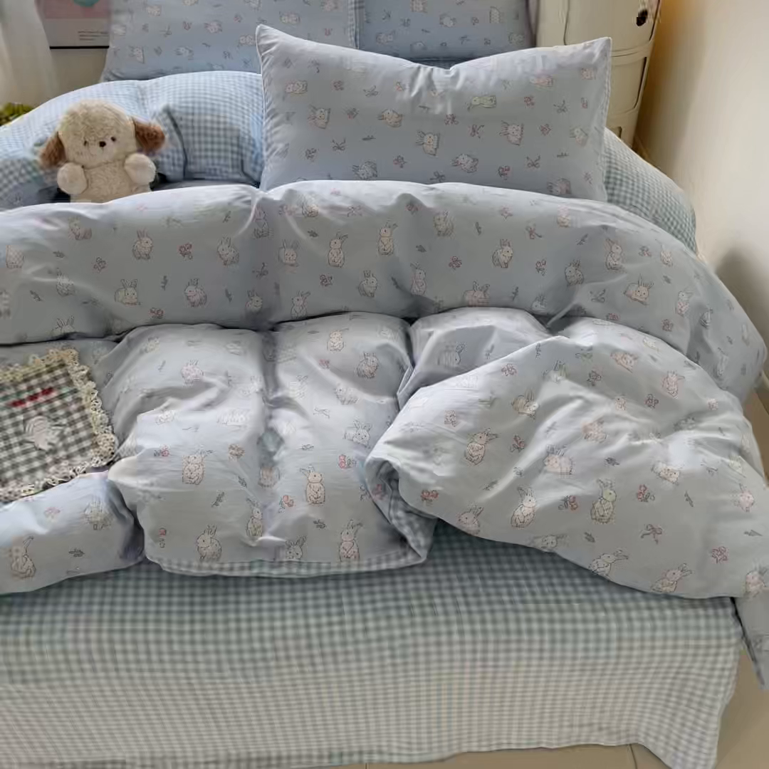 91家纺网 家纺一手货源 找家纺 瑞莱 2025新款秋冬网红款棉加绒四件套 玉兔仙子