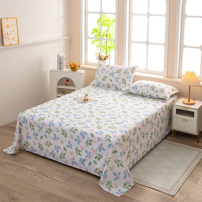 91家纺网 家纺一手货源 找家纺  雨萝家纺 新款12868全棉纯棉床单 花样年华