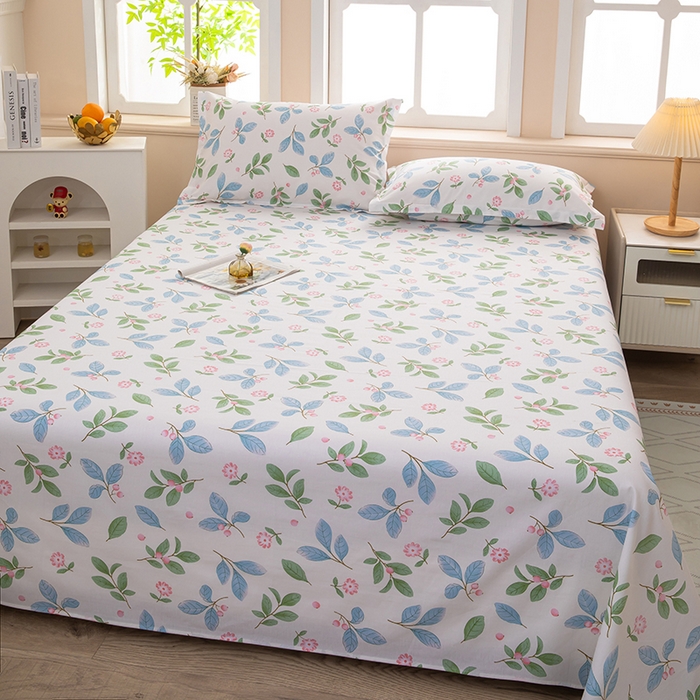 91家纺网 家纺一手货源 找家纺  雨萝家纺 新款12868全棉纯棉床单 花样年华