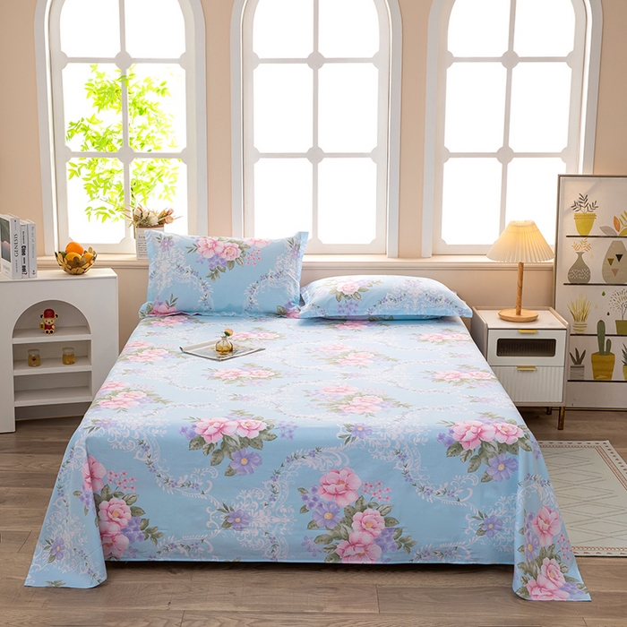 91家纺网 家纺一手货源 找家纺 雨萝家纺 新款12868全棉纯棉床单 花叶倾城