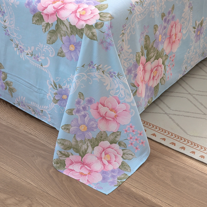 91家纺网 家纺一手货源 找家纺 雨萝家纺 新款12868全棉纯棉床单 花叶倾城