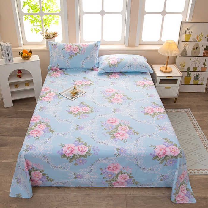 91家纺网 家纺一手货源 找家纺 雨萝家纺 新款12868全棉纯棉床单 花叶倾城