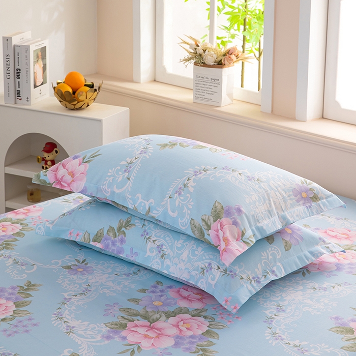 91家纺网 家纺一手货源 找家纺 雨萝家纺 新款12868全棉纯棉床单 花叶倾城