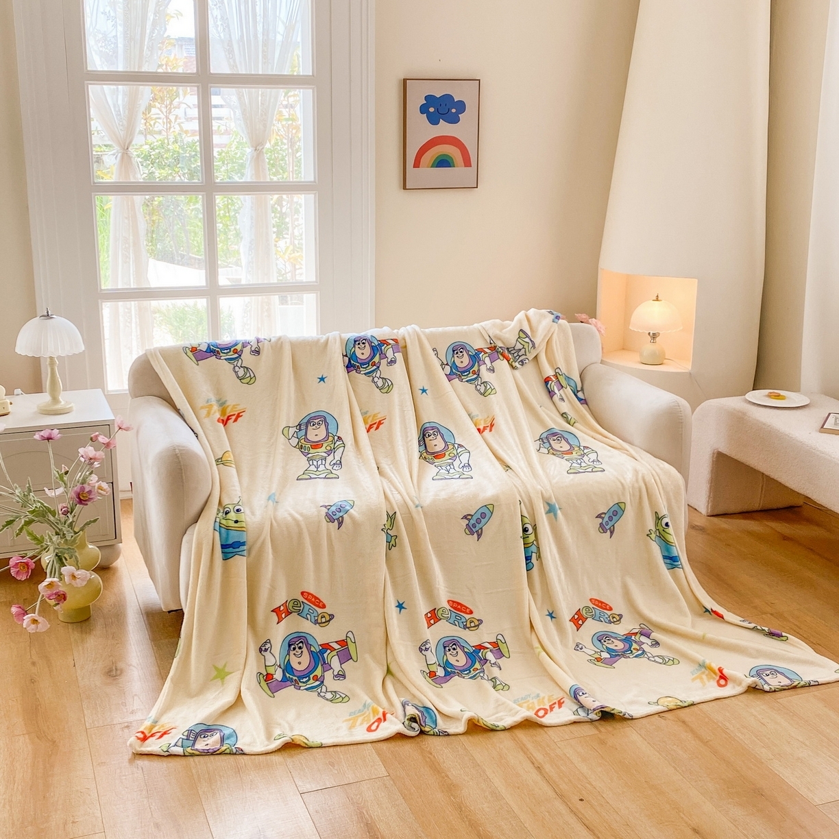 91家纺网 家纺一手货源 找家纺 （总）一电 2025新款卡通高克重双面法莱绒毛毯四季盖毯