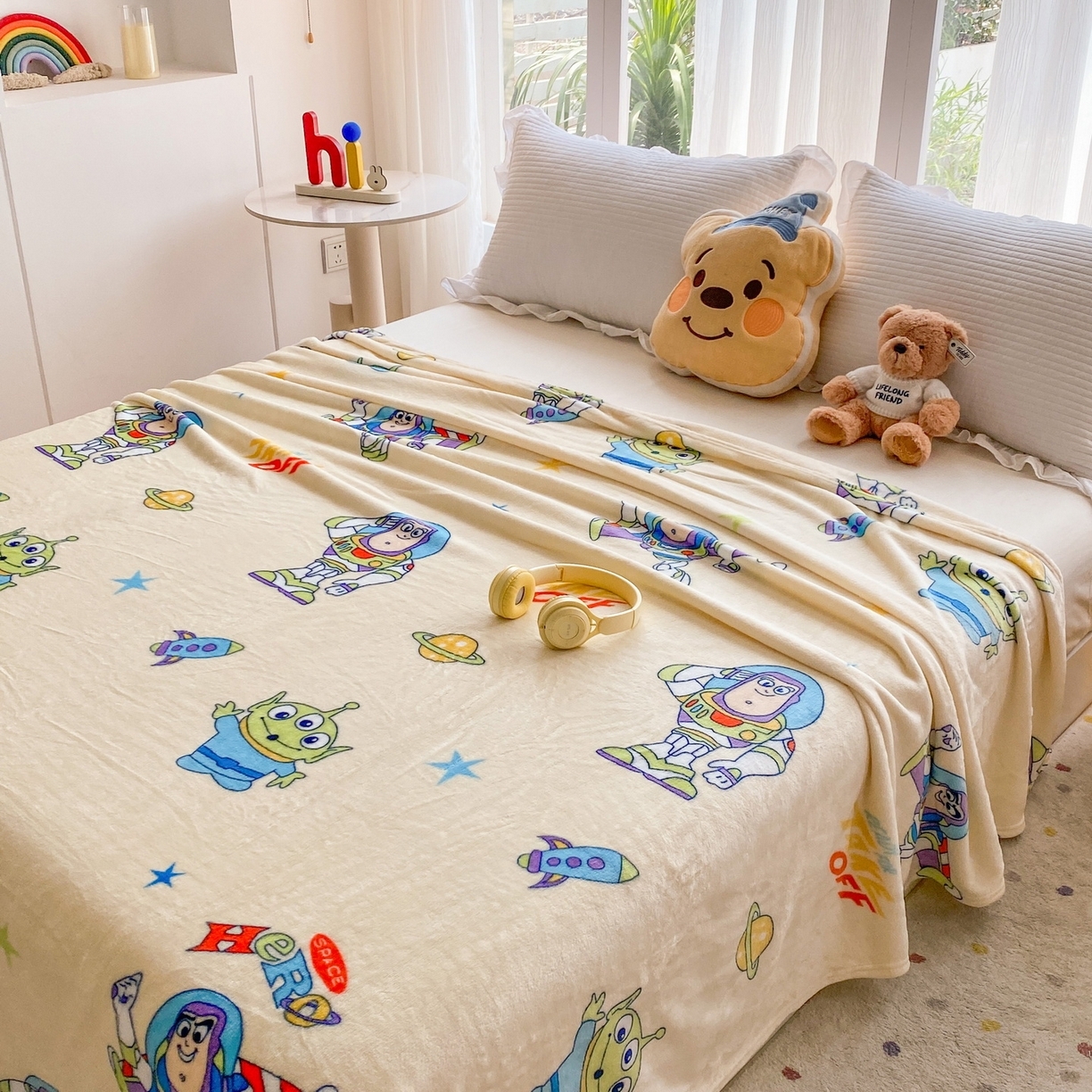 91家纺网 家纺一手货源 找家纺 （总）一电 2025新款卡通高克重双面法莱绒毛毯四季盖毯