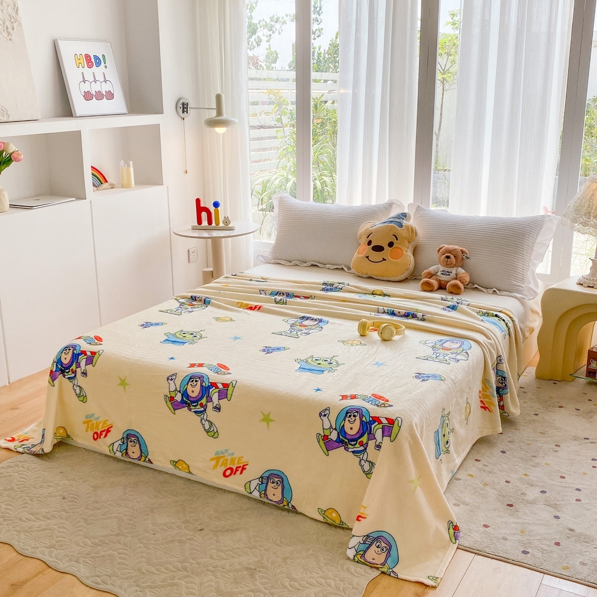 91家纺网 家纺一手货源 找家纺 （总）一电 2025新款卡通高克重双面法莱绒毛毯四季盖毯