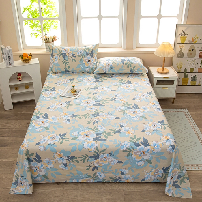 91家纺网 家纺一手货源 找家纺  雨萝家纺 新款12868全棉纯棉床单 木棉花