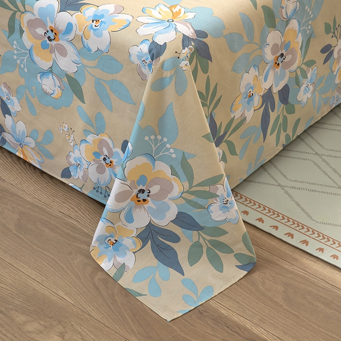 91家纺网 家纺一手货源 找家纺  雨萝家纺 新款12868全棉纯棉床单 木棉花