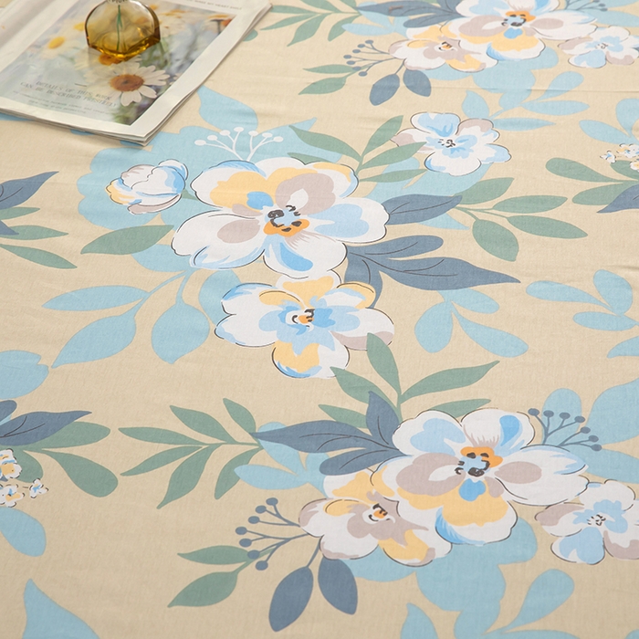 91家纺网 家纺一手货源 找家纺  雨萝家纺 新款12868全棉纯棉床单 木棉花