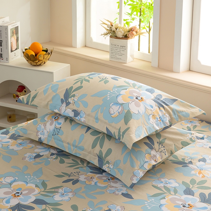 91家纺网 家纺一手货源 找家纺  雨萝家纺 新款12868全棉纯棉床单 木棉花