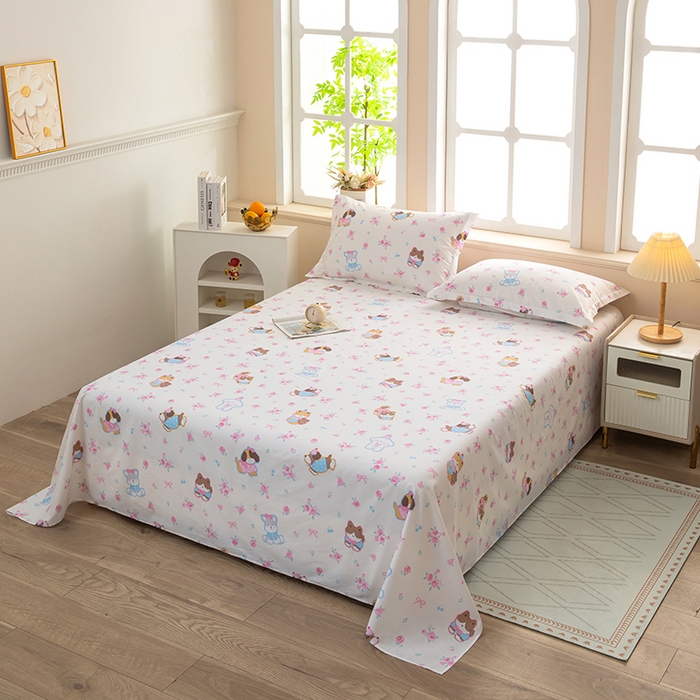 91家纺网 家纺一手货源 找家纺  雨萝家纺 新款12868全棉纯棉床单 小奶狗