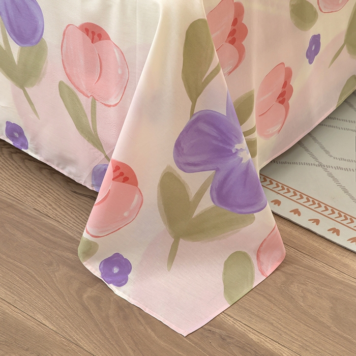 91家纺网 家纺一手货源 找家纺  雨萝家纺 新款12868全棉纯棉床单 伊莲娜