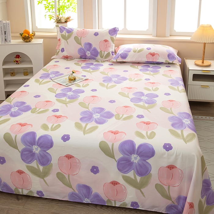 91家纺网 家纺一手货源 找家纺  雨萝家纺 新款12868全棉纯棉床单 伊莲娜