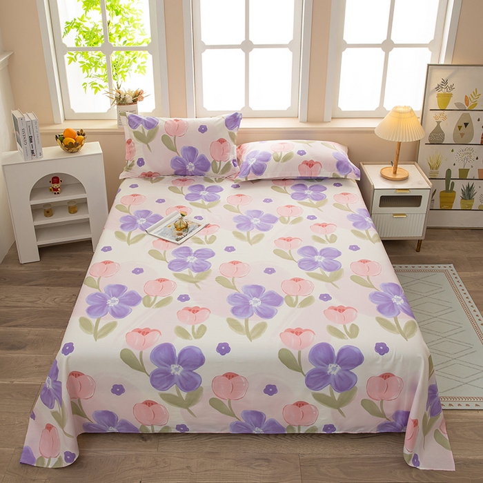 91家纺网 家纺一手货源 找家纺  雨萝家纺 新款12868全棉纯棉床单 伊莲娜