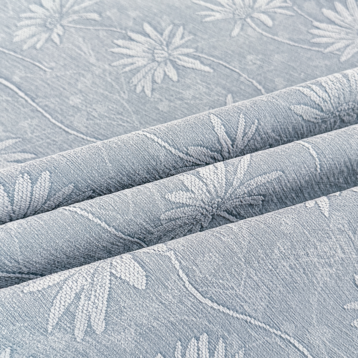 91家纺网 家纺一手货源 找家纺 手艺人家纺 2025新款雪尼尔纯色床盖炕盖-XK3800 XK3800蓝