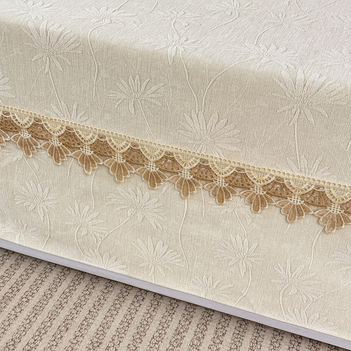 91家纺网 家纺一手货源 找家纺 手艺人家纺 2025新款雪尼尔纯色床盖炕盖-XK3800 XK3800米