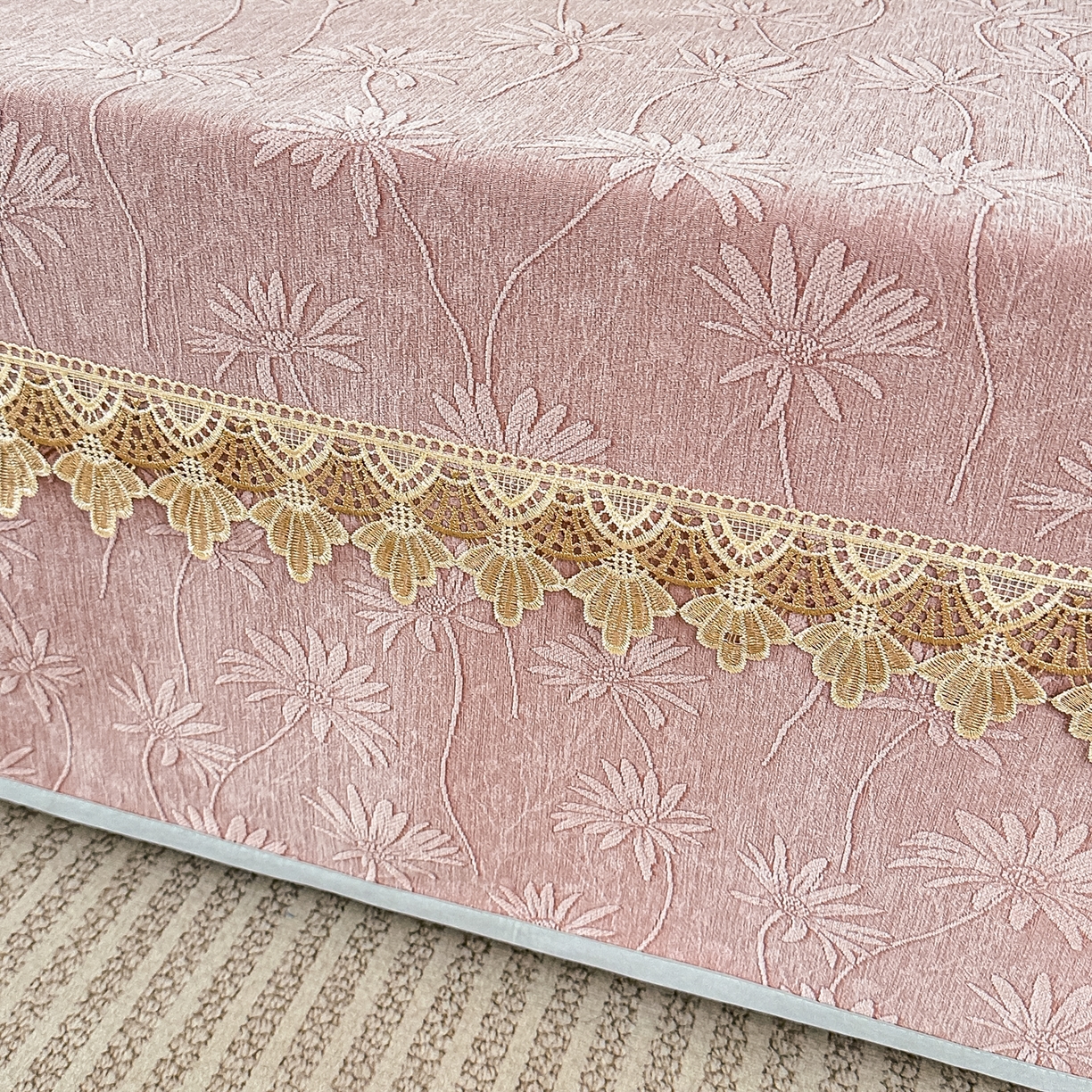 91家纺网 家纺一手货源 找家纺 （总）手艺人家纺 2025新款雪尼尔纯色床盖炕盖-XK3800